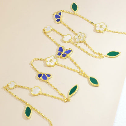 [Regal Jewels]LUCKY SPRING BUTTERFLY 15 FLOWER NECKLACE