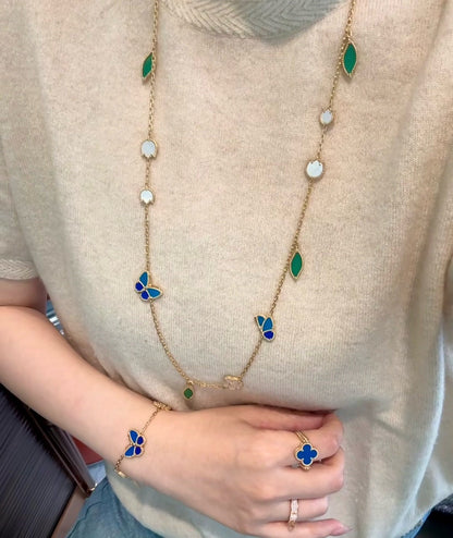 [Regal Jewels]LUCKY SPRING BUTTERFLY 15 FLOWER NECKLACE
