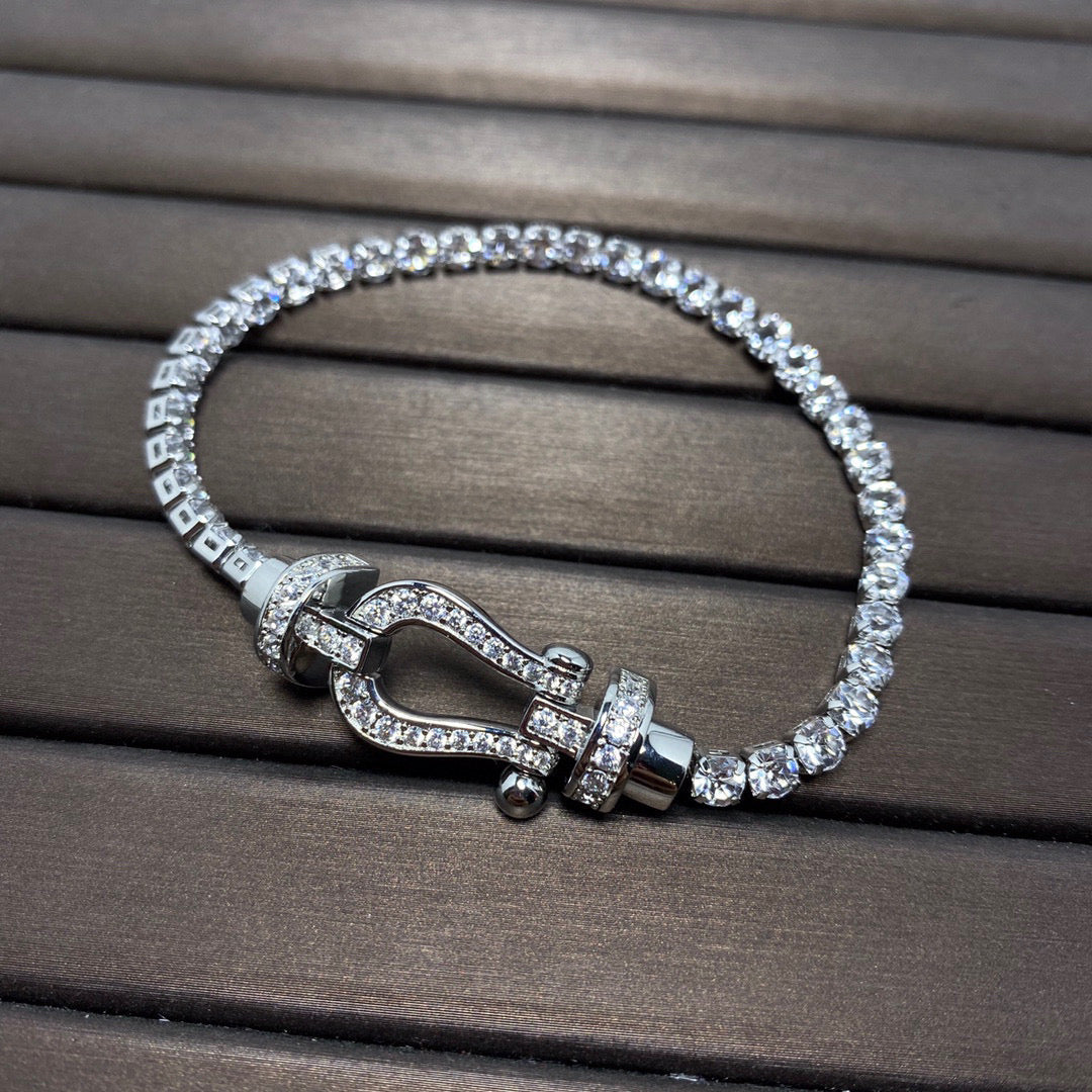 [Regal Jewels]FORCE  LARGE HORSESHOE FULL DIAMOND TENNIS BRACELET