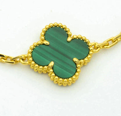 [Regal Jewels]CLOVER 5 MOTIF MALACHITE BRACELET COLLECTION