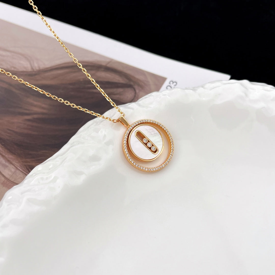 [Regal Jewels]LUCKY MOVE MM NACRE BLANCHE DIAMOND NECKLACE