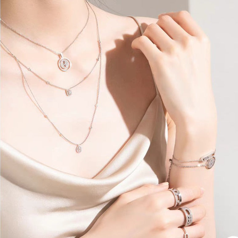 [Regal Jewels]LUCKY MOVER PM PAVED NECKLACE