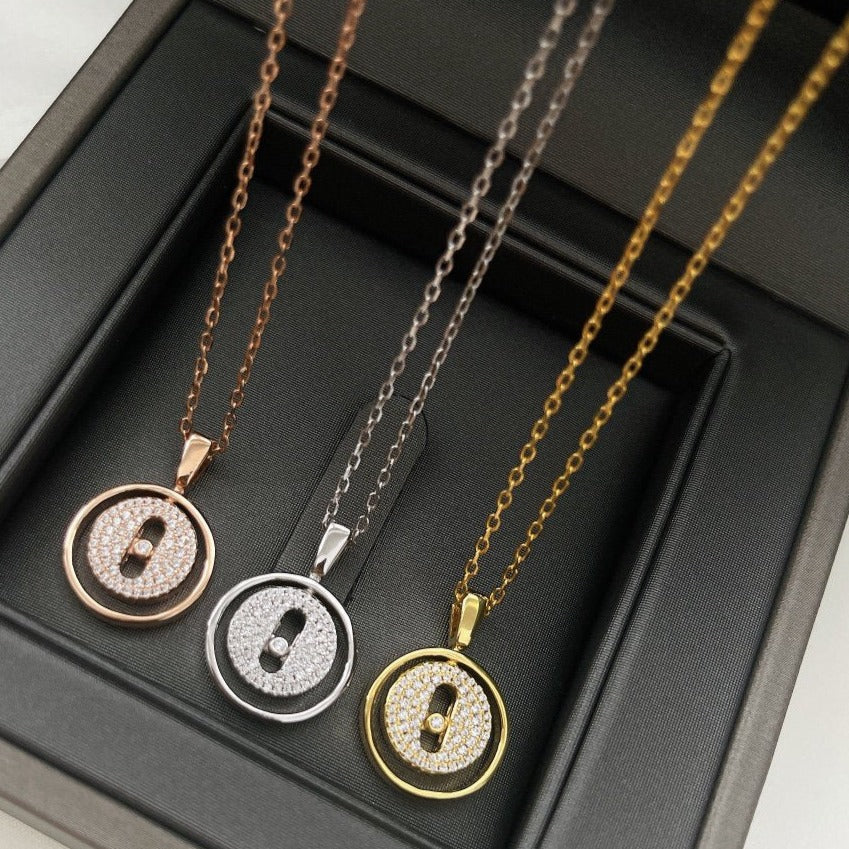 [Regal Jewels]LUCKY MOVER PM PAVED NECKLACE