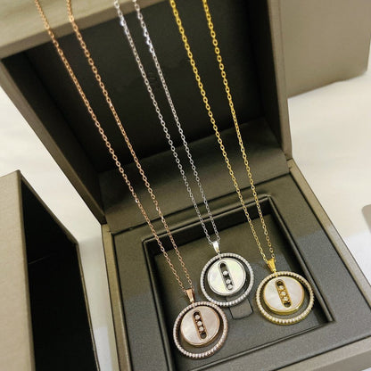 [Regal Jewels]LUCKY MOVE MM NACRE BLANCHE DIAMOND NECKLACE