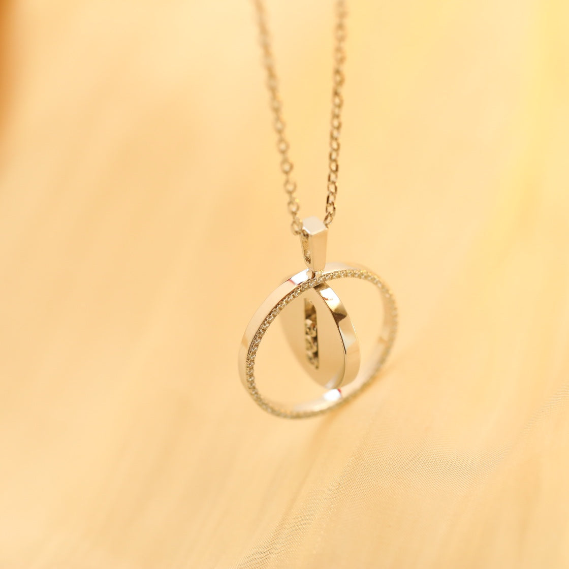[Regal Jewels]LUCKY MOVE MM SILVER DIAMOND NECKLACE