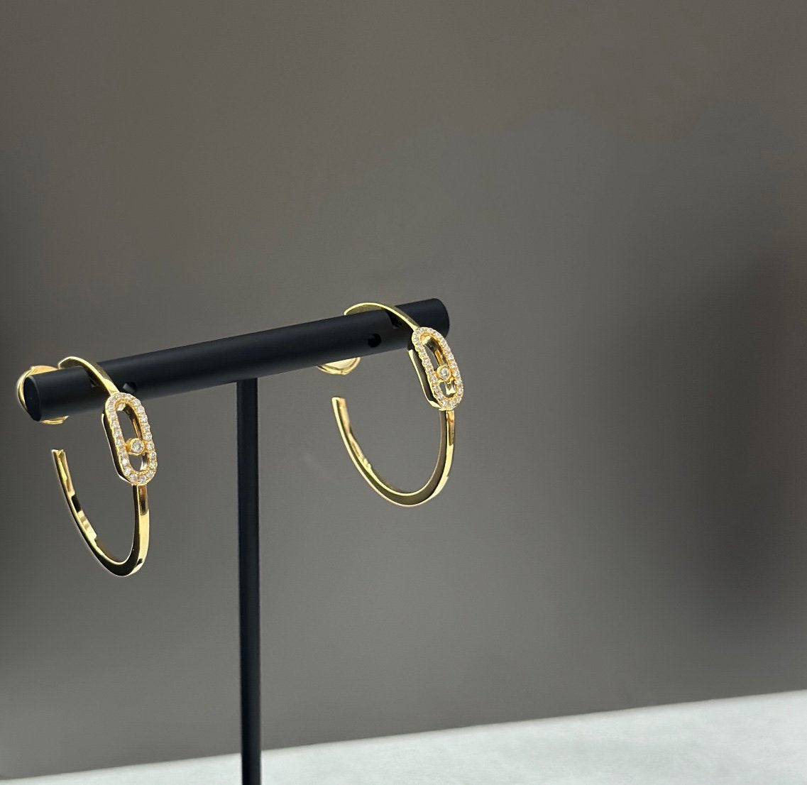 [Regal Jewels]CREOLES MOVE UNO PM DIAMOND EARRINGS