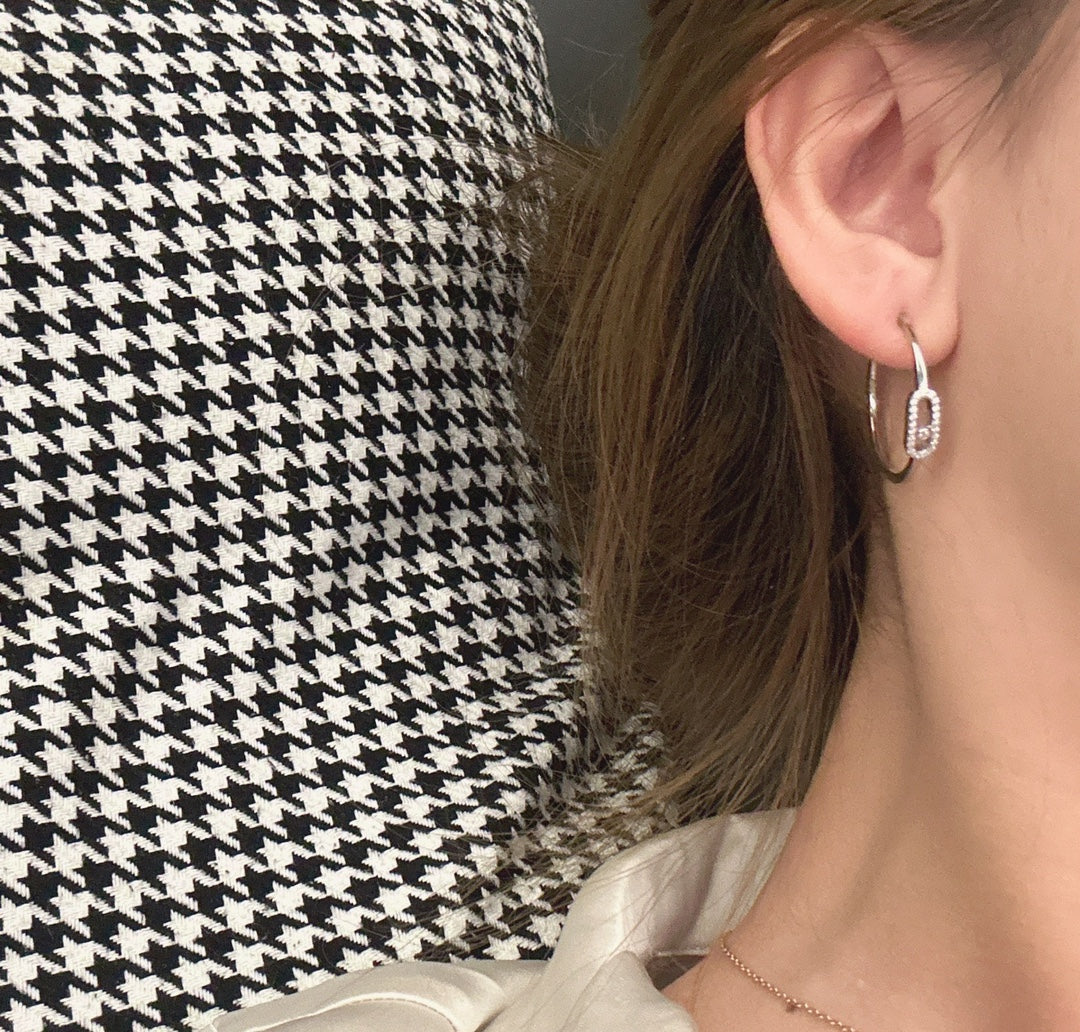 [Regal Jewels]CREOLES MOVE UNO PM DIAMOND EARRINGS