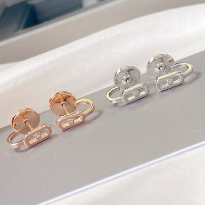 [Regal Jewels]CREOLES MOVE UNO MINI 1 DIAMOND EARRINGS