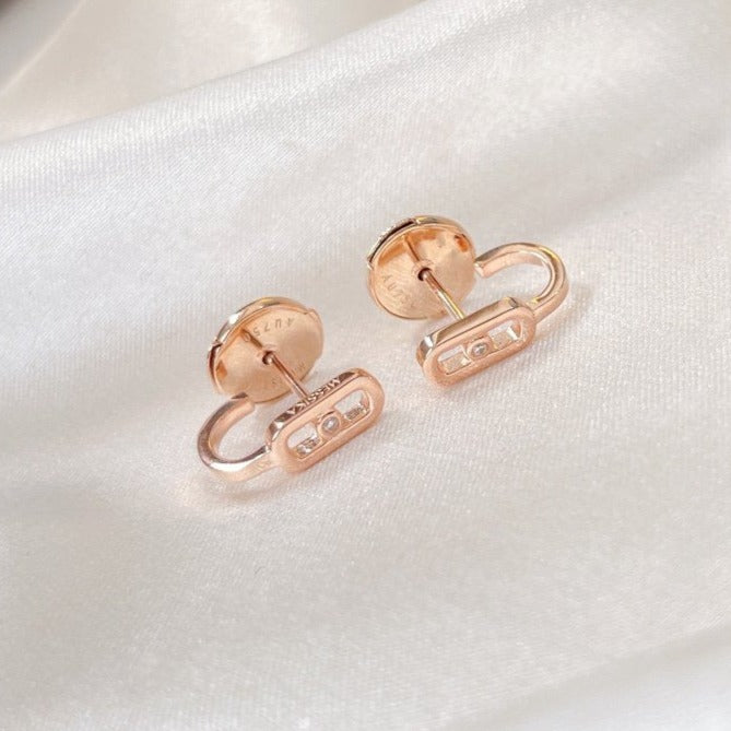 [Regal Jewels]CREOLES MOVE UNO MINI 1 DIAMOND EARRINGS