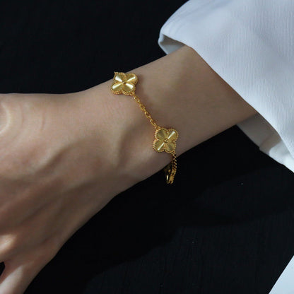 [Regal Jewels]CLOVER 5 FLOWERS LASER BRACELET