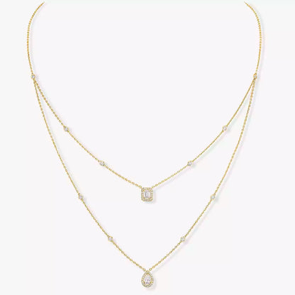 [Regal Jewels]Diamond Necklace My Twin 2 Rows
