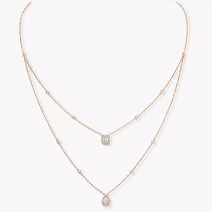 [Regal Jewels]Diamond Necklace My Twin 2 Rows