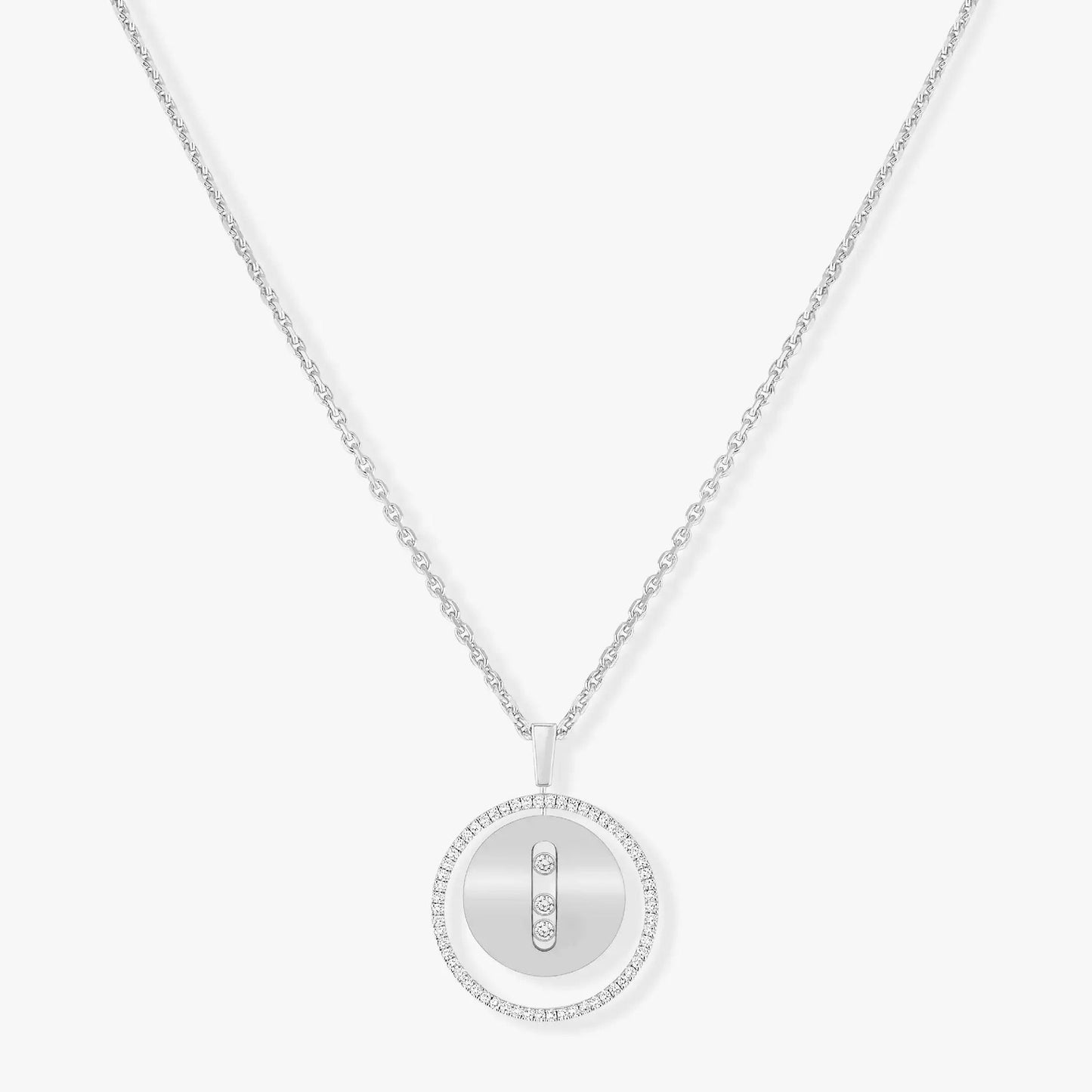 [Regal Jewels]LUCKY MOVE MM SILVER DIAMOND NECKLACE