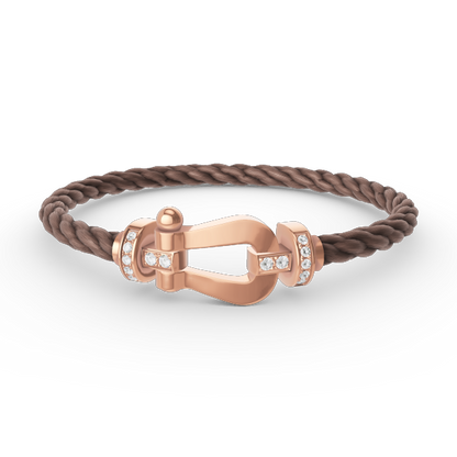 [Regal Jewels]FORCE LARGE HORSESHOE HALF DIAMOND BRACELET ROSE GOLD