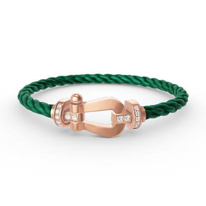 [Regal Jewels]FORCE LARGE HORSESHOE HALF DIAMOND BRACELET ROSE GOLD