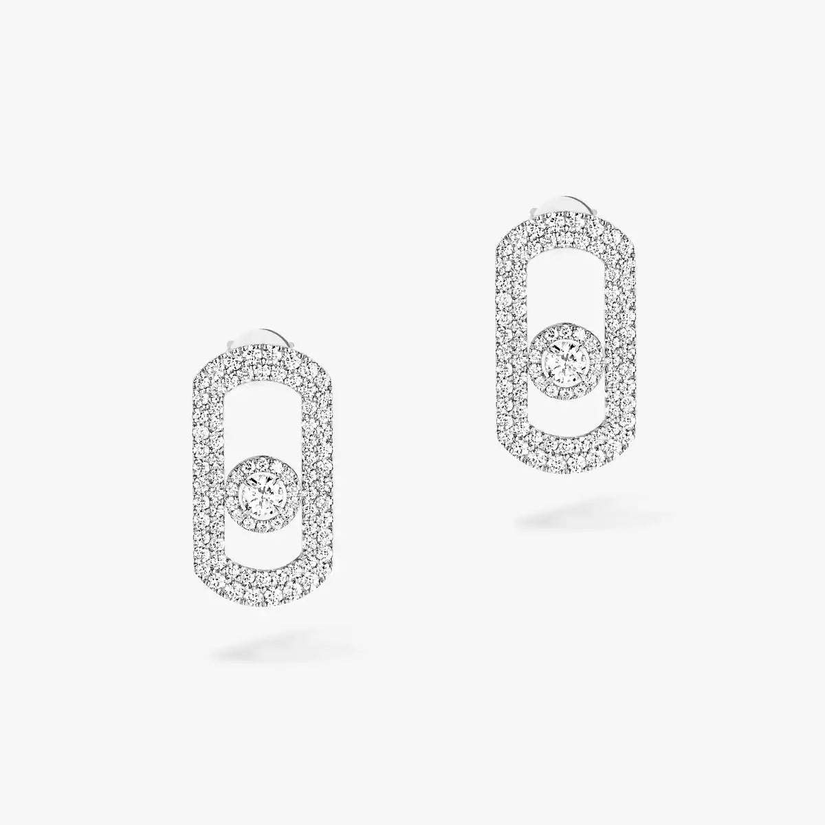 [Regal Jewels]So Move Pave_-Set Diamond Earrings in Silver