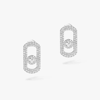 [Regal Jewels]So Move Pave_-Set Diamond Earrings in Silver