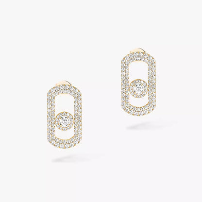 [Regal Jewels]So Move Pave_-Set Diamond Earrings in Silver
