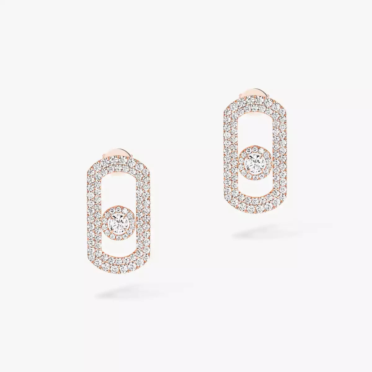 [Regal Jewels]So Move Pave_-Set Diamond Earrings in Silver