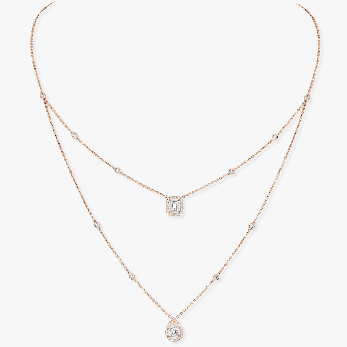 [Regal Jewels]MY TWIN 2 ROW DIAMOND NECKLACE
