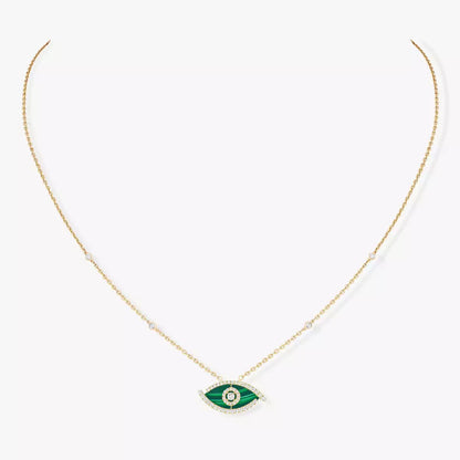 [Regal Jewels]Lucky Eye Diamond Necklace in Rose Gold and Turquoise