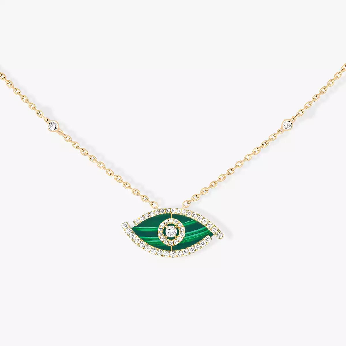 [Regal Jewels]Lucky Eye Diamond Necklace in Rose Gold and Turquoise