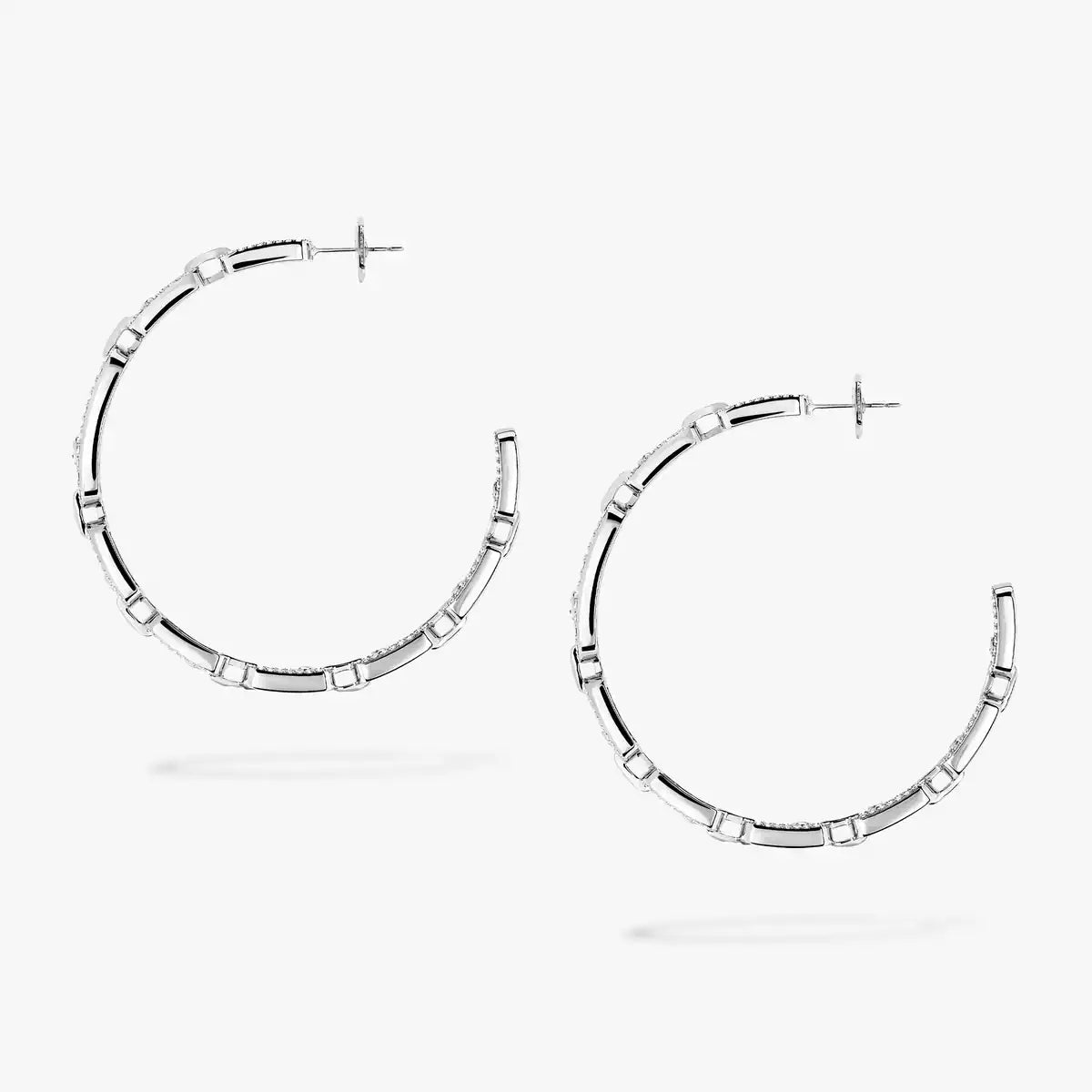 [[Regal Jewels]Move Link Diamond Hoop Earrings