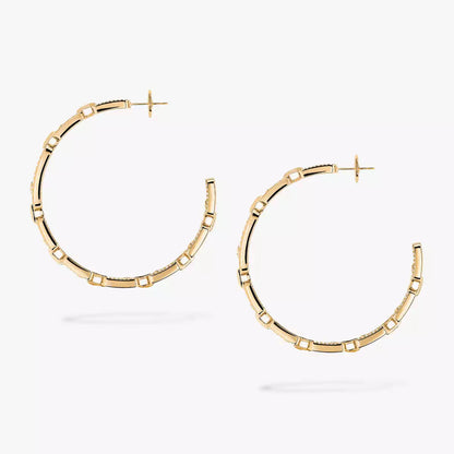 [[Regal Jewels]Move Link Diamond Hoop Earrings