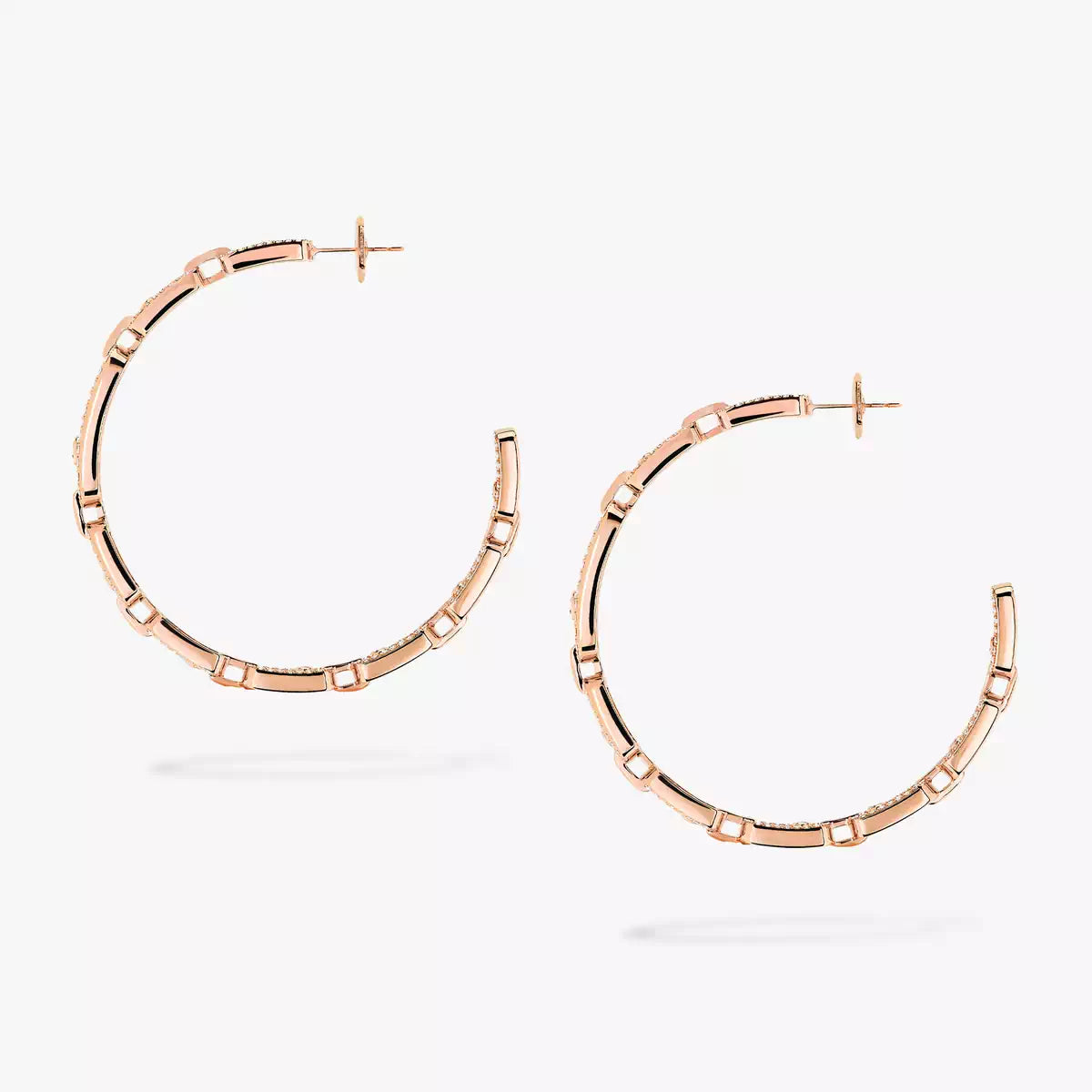 [[Regal Jewels]Move Link Diamond Hoop Earrings