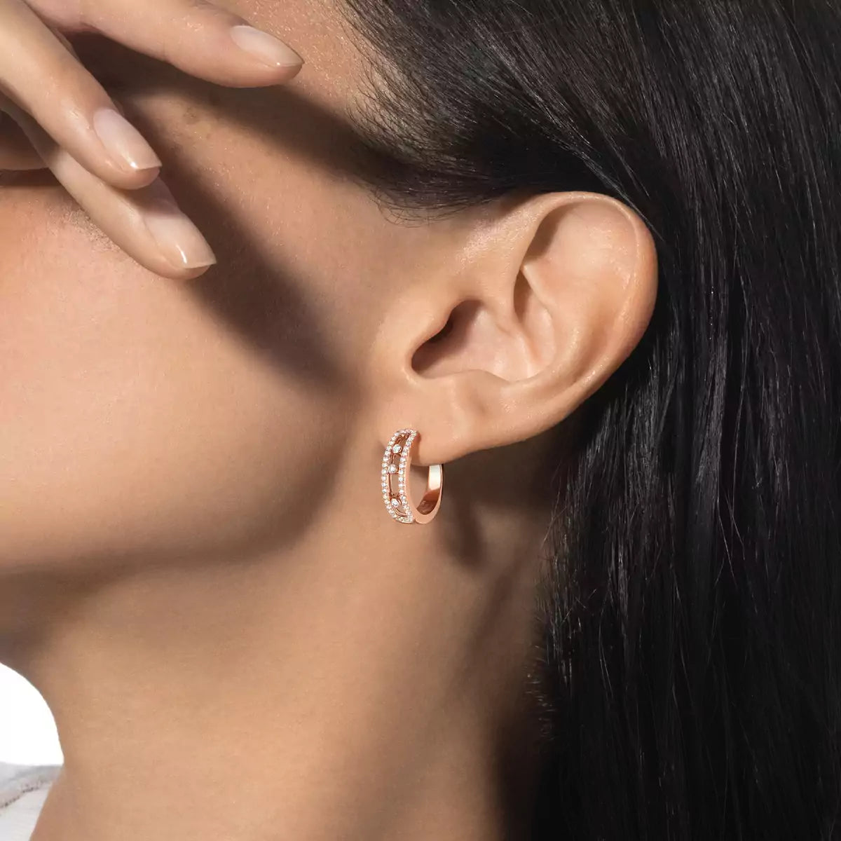 [Regal Jewels]Diamond Pave_ Hoop Earrings Move