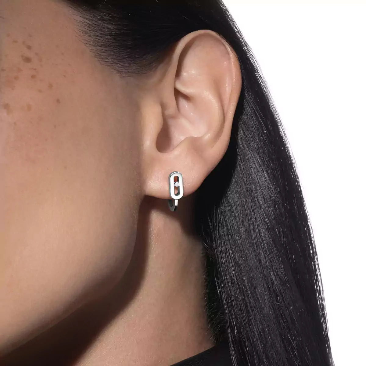 [Regal Jewels]Diamond Mini Hoop Earrings Move Classique