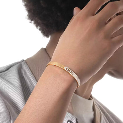[Regal Jewels]Move Noa Ciselé half pavé bangle