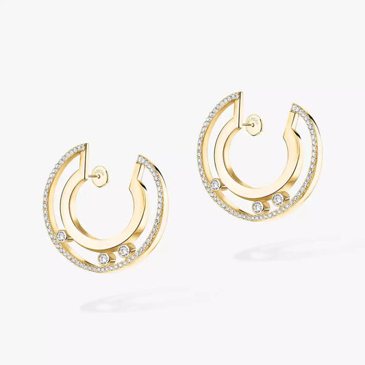 [Regal Jewels]Move Romane Small Diamond Hoop Earrings