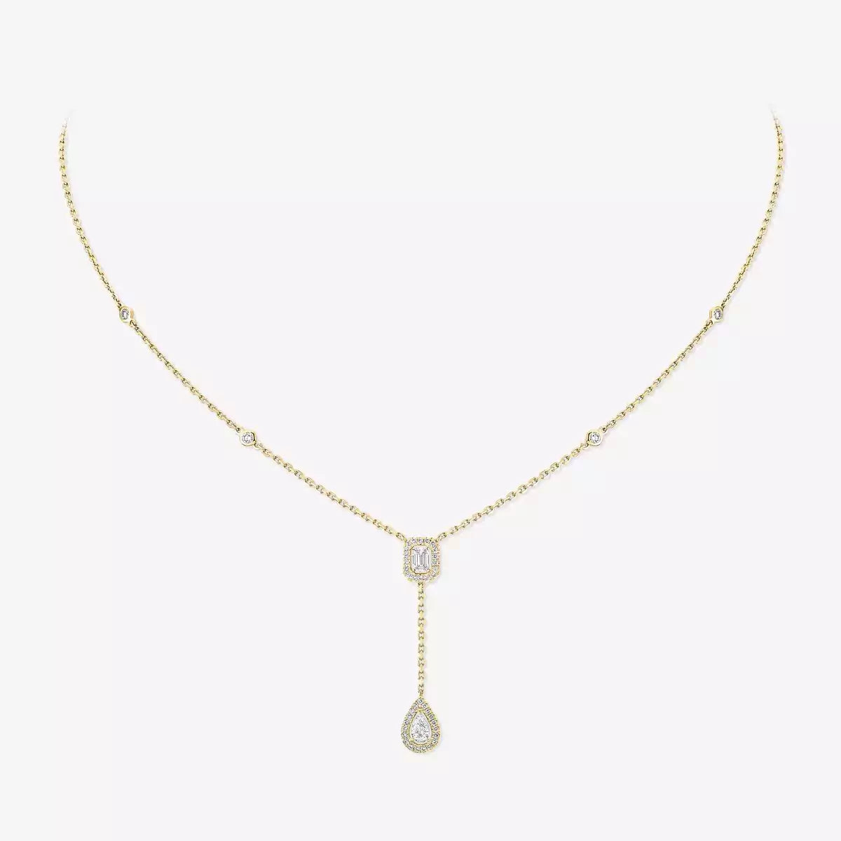 [Regal Jewels]Gold Diamond Tie Necklace
