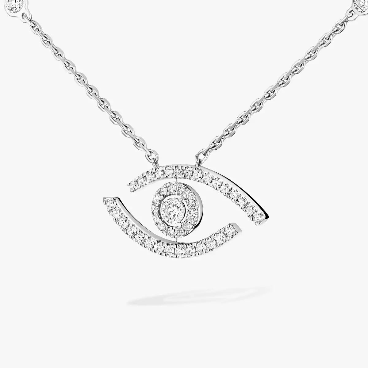 [Regal Jewels]Pave_ Diamond Necklace Lucky Eye