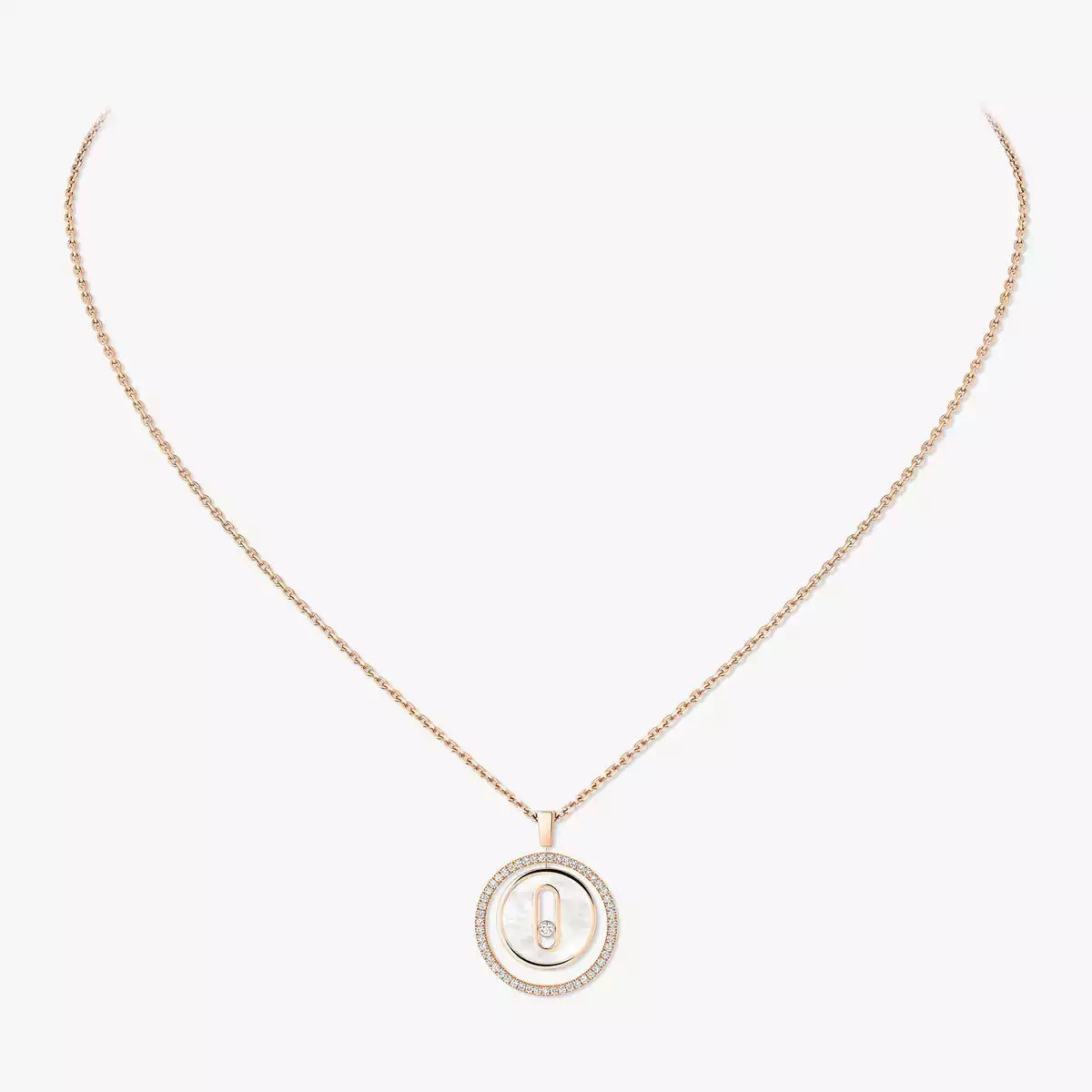 [Regal Jewels]Lucky Move Diamond Necklace in Rose Gold and White Mother-of-Pearl