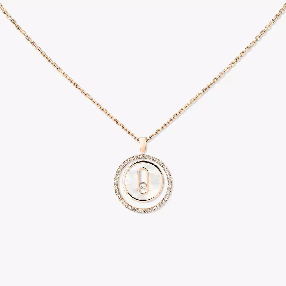 [Regal Jewels]Lucky Move Diamond Necklace in Rose Gold and White Mother-of-Pearl