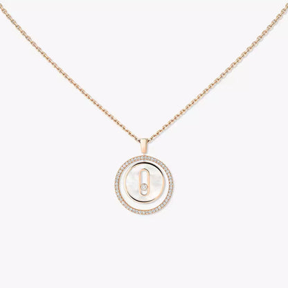 [Regal Jewels]Lucky Move Diamond Necklace in Rose Gold and White Mother-of-Pearl