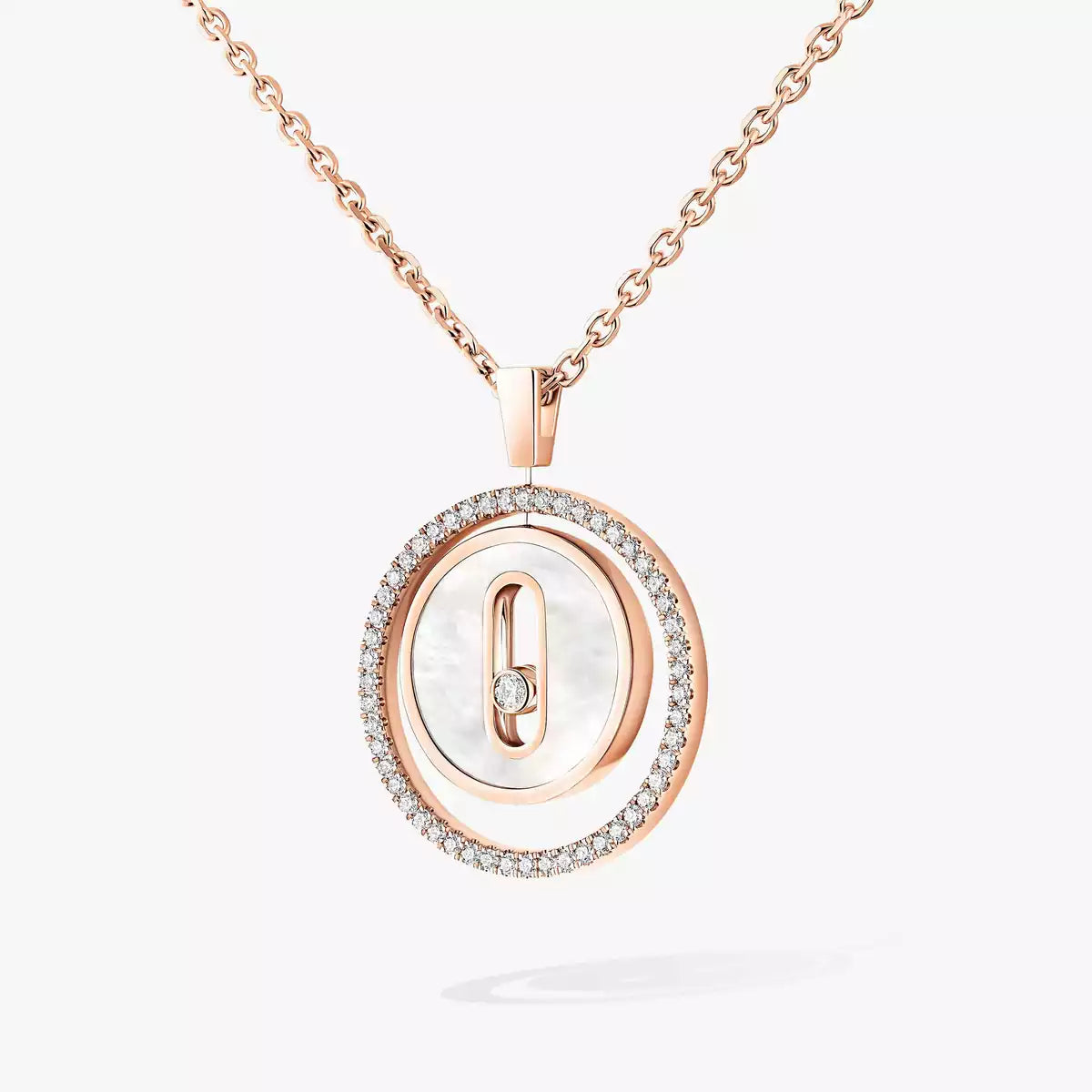 [Regal Jewels]Lucky Move Diamond Necklace in Rose Gold and White Mother-of-Pearl
