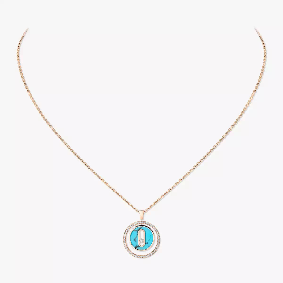 [Regal Jewels]Lucky Move Diamond Necklace in Rose Gold and White Mother-of-Pearl