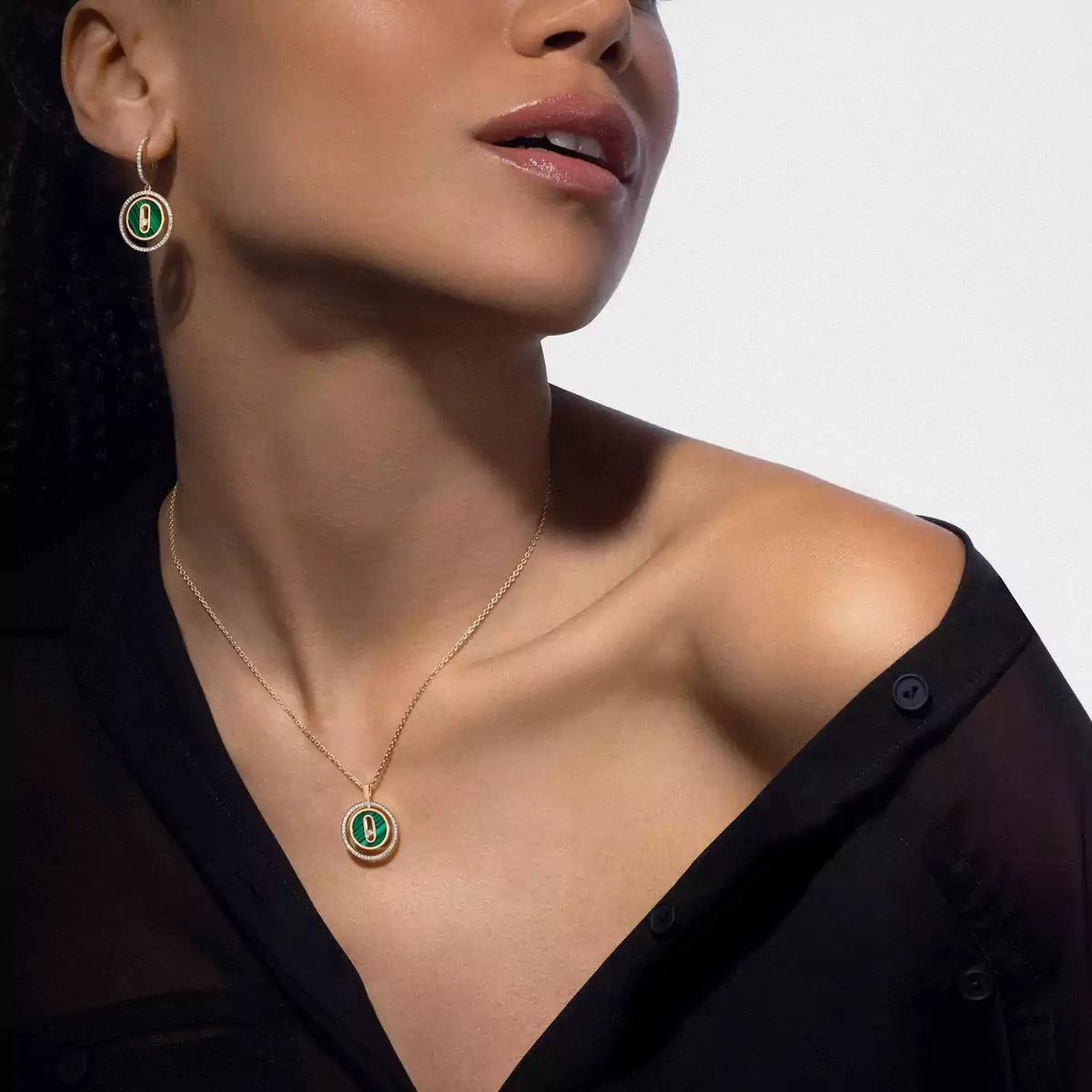 [Regal Jewels]Lucky Move Diamond Necklace in Rose Gold and White Mother-of-Pearl