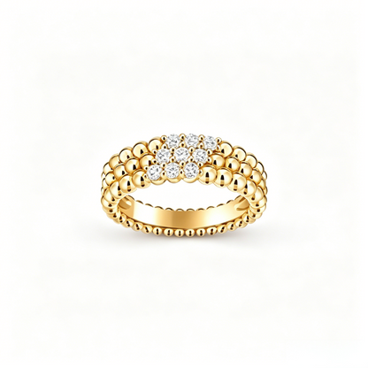 [Regal Jewels] THREE-ROW DIAMOND RING