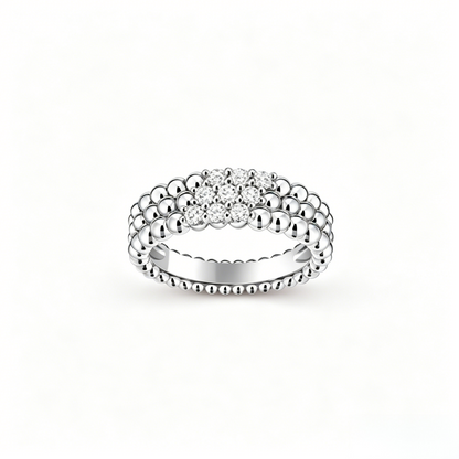 [Regal Jewels] THREE-ROW DIAMOND RING