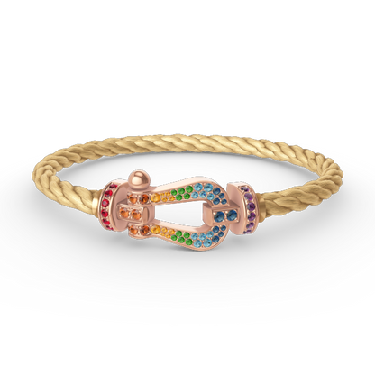 [Regal Jewels]FORCE LARGE HORSESHOE  COLORED DIAMOND BRACELET ROSE GOLD