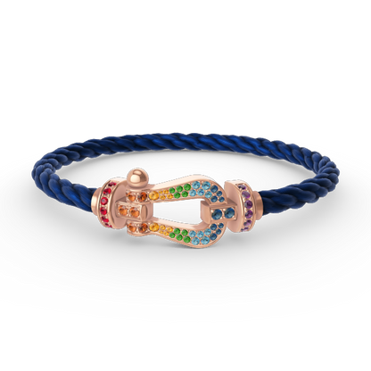 [Regal Jewels]FORCE LARGE HORSESHOE  COLORED DIAMOND BRACELET ROSE GOLD
