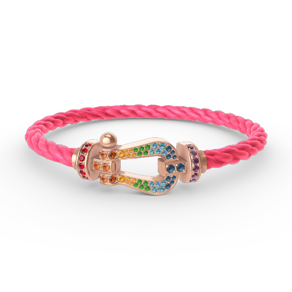 [Regal Jewels]FORCE LARGE HORSESHOE  COLORED DIAMOND BRACELET ROSE GOLD