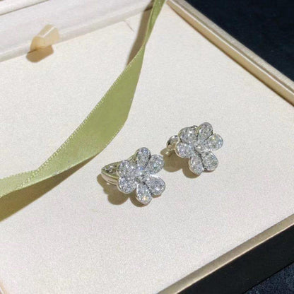 [Regal Jewels]FRIVOLE SILVER FLOWER DIAMOND EARRINGS