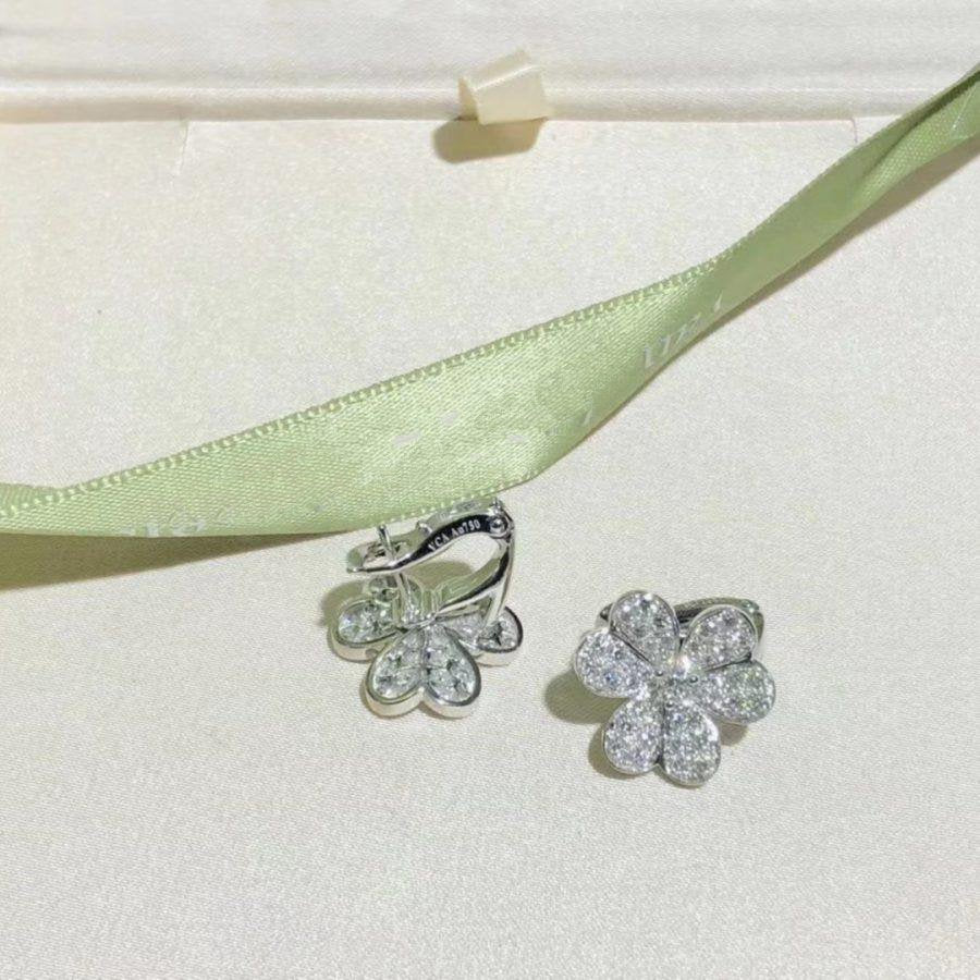 [Regal Jewels]FRIVOLE SILVER FLOWER DIAMOND EARRINGS