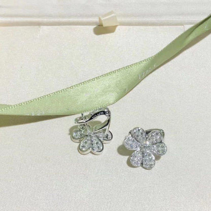 [Regal Jewels]FRIVOLE SILVER FLOWER DIAMOND EARRINGS