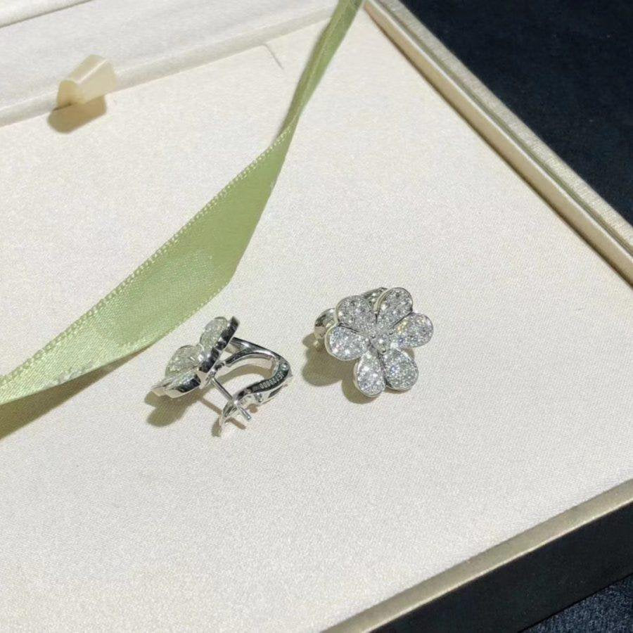 [Regal Jewels]FRIVOLE SILVER FLOWER DIAMOND EARRINGS